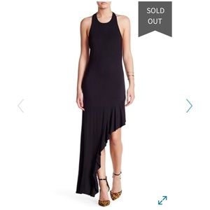 Go couture High Ruffle Asymmetrical Hem Maxi dress